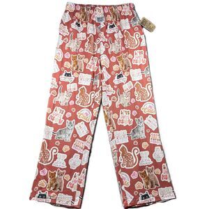 Brief Insanity Women Pajama Lounge Pants NWT Cats Books Coffee Large M192